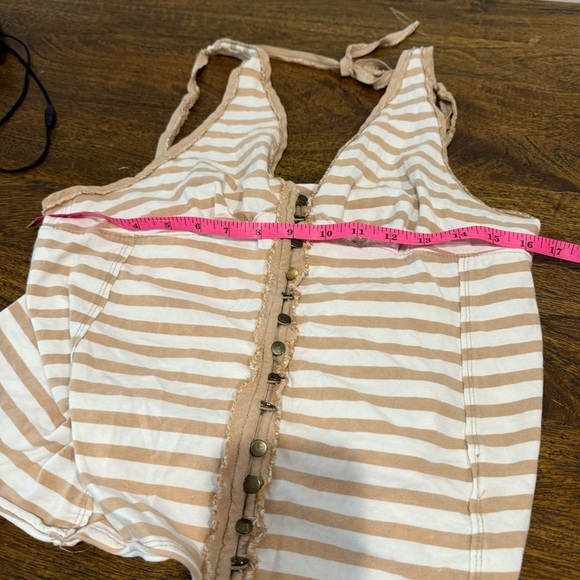 Free People Mylo Striped Faux Button Halter Top - Picture 7 of 9